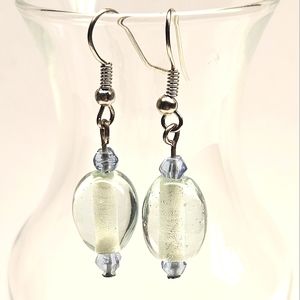 Light Blue Glass Beaded Earrings